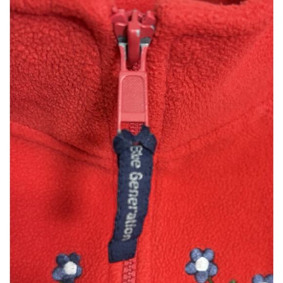 Women's Fleece Vest Embroidered Christmas Xmas 2XL Red Zippered Floral Nordic - Picture 5 of 8